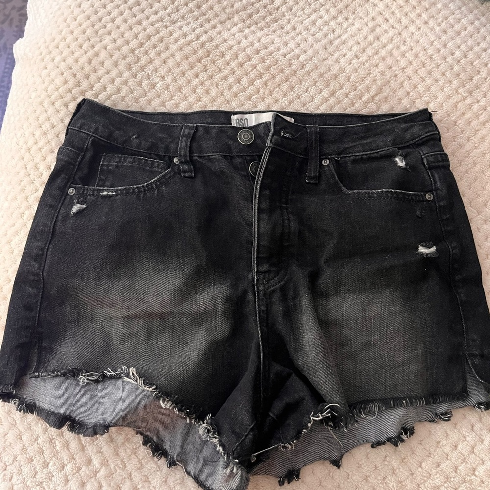 RSQ Black Distressed Jean Shorts